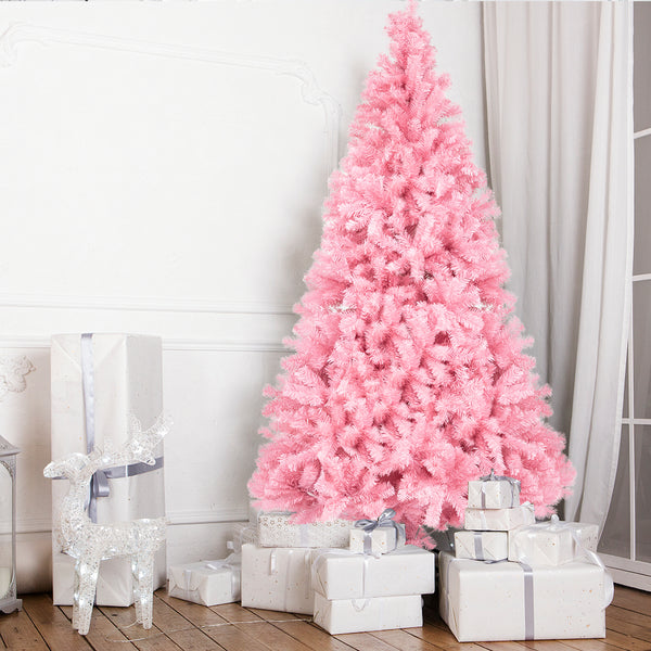 FCH 7ft 1400 Branch PVC Branch Iron Bracket Christmas Tree Pink