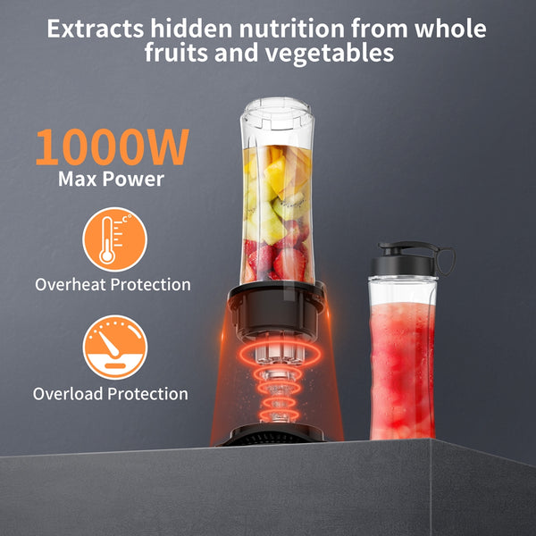 VAVSEA 3-in-1 Smoothie Blender 1000W Blenders and Grinder Combo for Kitchen with 2 Speeds & Pulse, BPA-Free