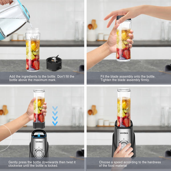 VAVSEA 3-in-1 Smoothie Blender 1000W Blenders and Grinder Combo for Kitchen with 2 Speeds & Pulse, BPA-Free