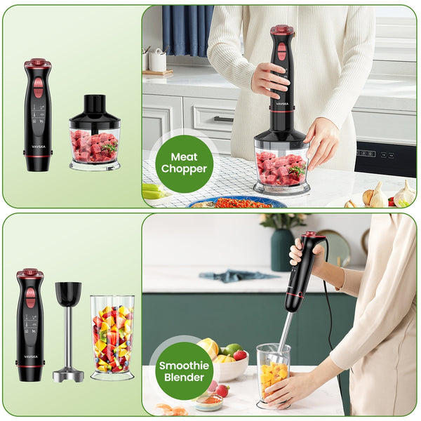 VAVSEA Immersion Hand Blender,5-in-1 1100W Multi-Function Handheld Stick Blender with 24-Speed
