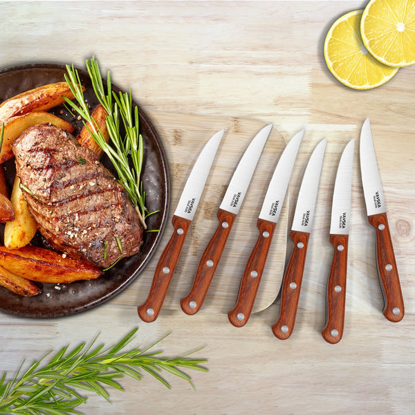 VAVSEA Knife Block Set, 16 Pieces Kitchen Knife Set with Block, Stainless Steel Knife Set for Gift