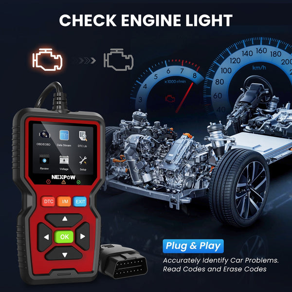 NEXPOW OBD2 Scanner, Car Code Reader, Auto Diagnostic Tool for Check E