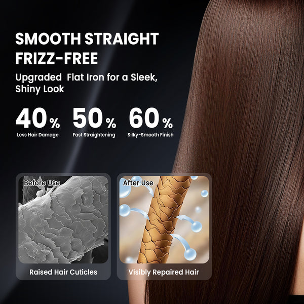 1 Inch Flat Iron Hair Straightener and Curler, 2 in 1 Ceramic Flat Iron with Floating Plates, Fast Heat Up, Dual Voltage