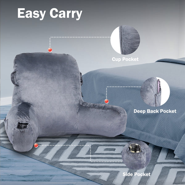 VAVSEA Reading Pillow Extra Large 31" Backrest Pillow with Arms Bed Rest Pillow