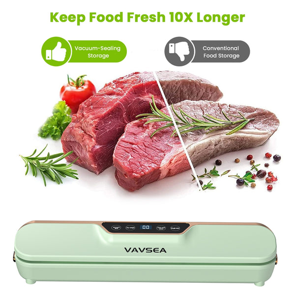 VAVSEA Vacuum Sealer, 62Kpa Food Sealer Machines with 4 Modes, Dry/Draw/Seal/Vac, Dry & Moist Food Storage Sous Vide for Kitchen
