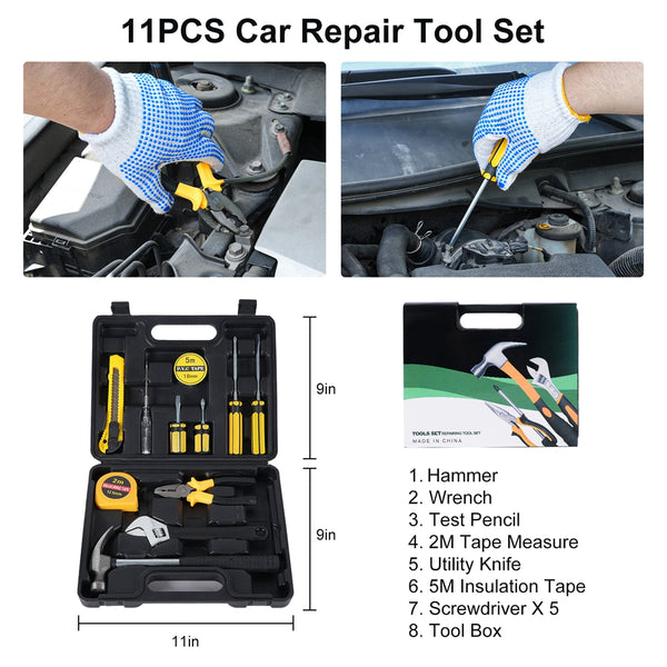 NEXPOW Car Emergency Kit, Roadside Assistance Kit with Jumper Cables, Tow Rope, Shovel, Flashlight for Car, SUV, Truck