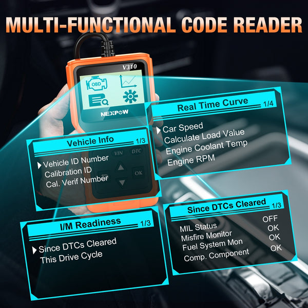 NEXPOW OBD2 Scanner, Car Code Reader, CAN Diagnostic Scan Tool for All OBD II Protocol Cars since 1996