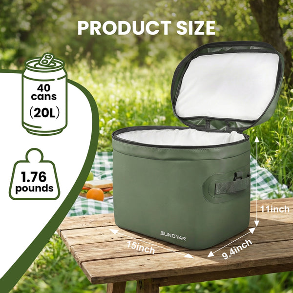 SUNOYAR Soft Cooler Bag, 40 Can/20L Insulated Cooler for Women Man, Waterproof & Collapsible Cooler Bag for Camping, Beach, Travel, Picnic