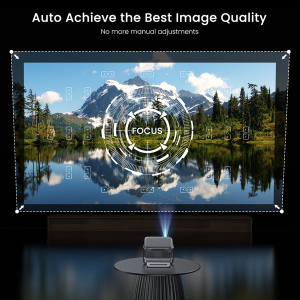2000 ANSI Official Licensed Google TV Smart Projector 4K Full HD, with Wifi and Bluetooth, HAPPRUN Home Theater with 270° Stand
