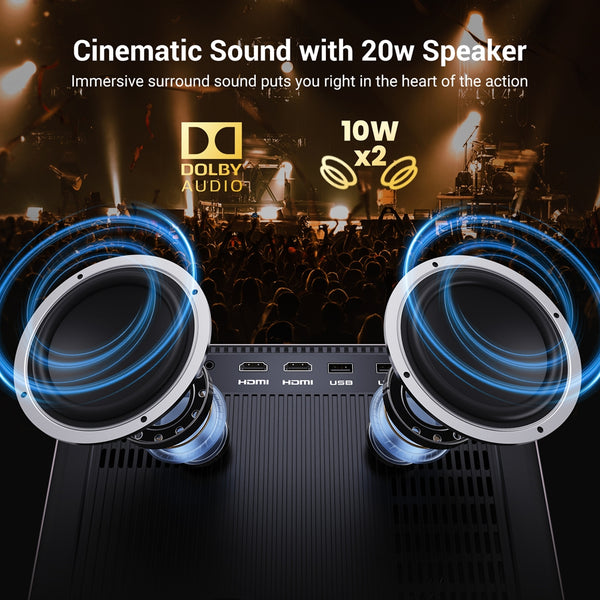 2000 ANSI Netflix Officially Licensed 4K Full HD Outdoor Projector, HAPPRUN Projector with Wifi and Bluetooth