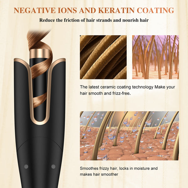 NEXPURE Curling Iron, Professional Automatic Hair Curler with 1" Large Rotating Barrel