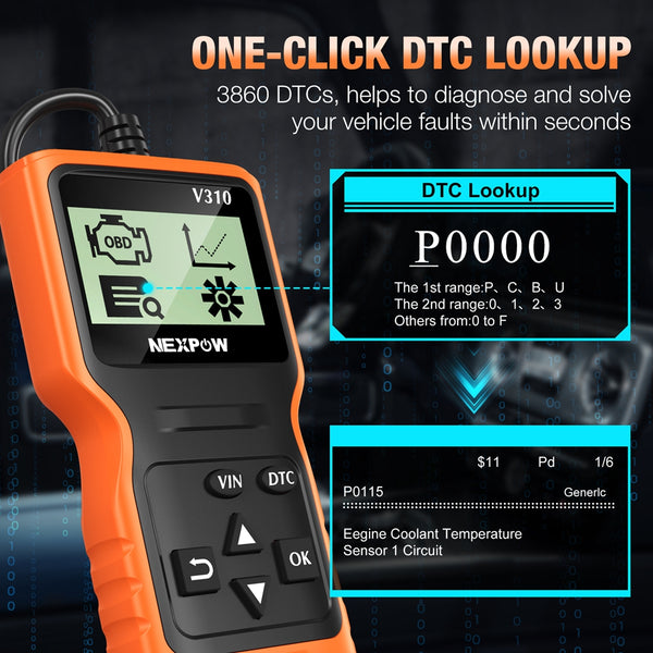 NEXPOW OBD2 Scanner, Car Code Reader, CAN Diagnostic Scan Tool for All OBD II Protocol Cars since 1996