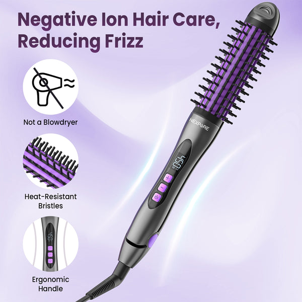 NEXPURE Curling Iron - 360° Styler Curling Iron, Hair Straightener and Curler 2 in 1 for Smooth Straight Hair & Frizz-Free Styling