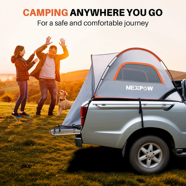 NEXPOW Truck Tent for Camping with Waterproof Rainfly, Double Layer Portable Car Truck Bed Tent
