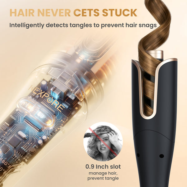 NEXPURE Curling Iron, Professional Automatic Hair Curler with 1" Large Rotating Barrel