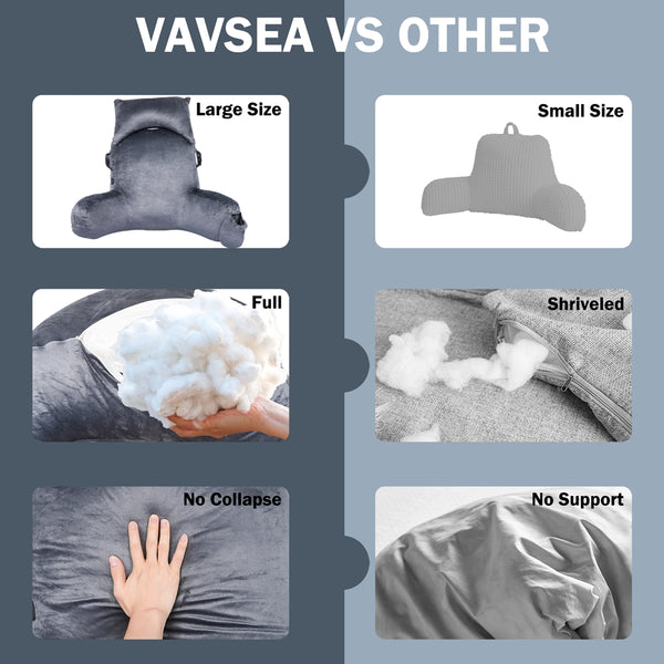 VAVSEA Reading Pillow Extra Large 31" Backrest Pillow with Arms Bed Rest Pillow