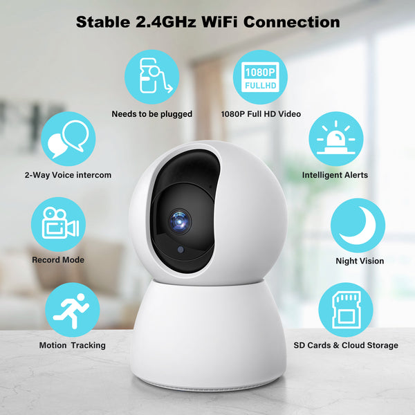 FEBFOXS 2K Baby Monitor Indoor Security Camera for Home Security