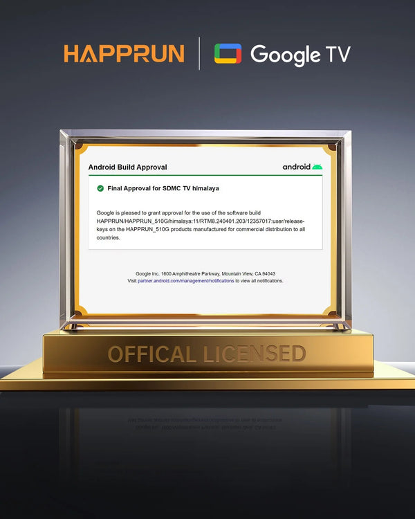HAPPRUN 4K Google TV Projector,Google Officially Licensed,Dolby Audio,Electric Focus & Auto Vertical Keystone
