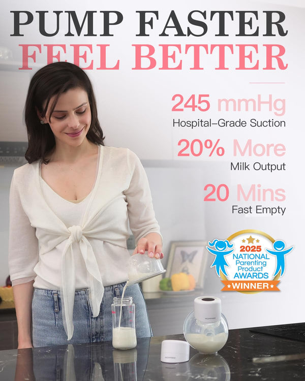 NICEGREEN Wearable Breast Pump S32, Hospital-Grade Hands-Free Electric Breastfeeding Pump, Portable Wireless Double Breast Pump