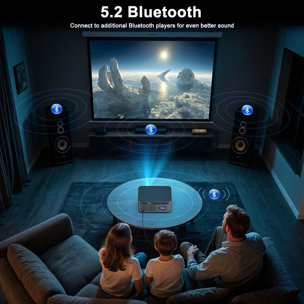2500 ANSI Lumen Official Netflix Licensed 4K UHD Smart Projector, HAPPRUN Home Theater with Dolby Audio