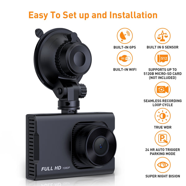 NEXPOW Dash Cam Front and Rear, 1080P Full HD Dash Camera, Dashcam with Night Vision with LCD Display