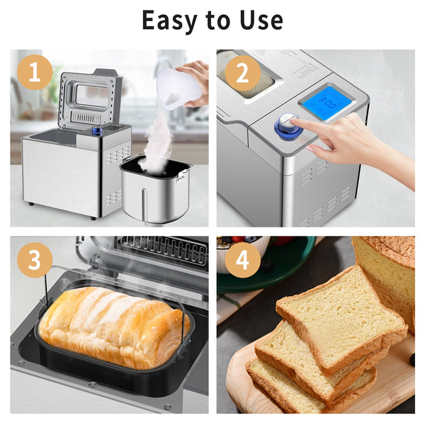 VAVSEA 25 in 1 Bread Maker Machine with Auto Fruit and Nut Dispenser, Reserve & Keep Warm Set