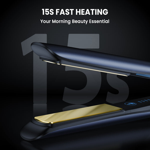 1 Inch Flat Iron Hair Straightener and Curler, 2 in 1 Ceramic Flat Iron with Floating Plates, Fast Heat Up, Dual Voltage