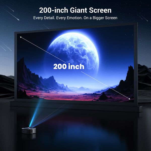 1500 ANSI Official Licensed Google TV Smart Projector, HAPPRUN 4K Full HD Home Theater with Auto Focus, Dolby Sound, Wi-Fi Bluetooth, Built-in Apps, Compatible with Phone & PC, Indoor & Outdoor Use