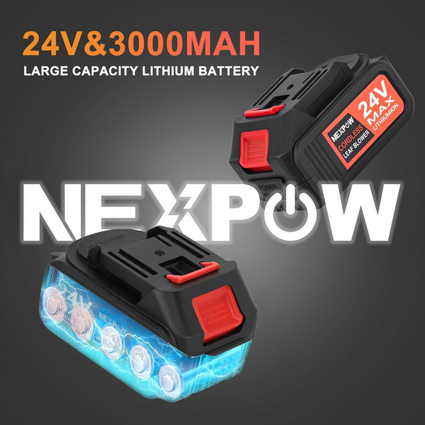 Nexpow 24V Cordless Leaf Blower, 130 mph at Leaf Blower, 24V, Handheld, Fast Charger, 4 Speed Mode