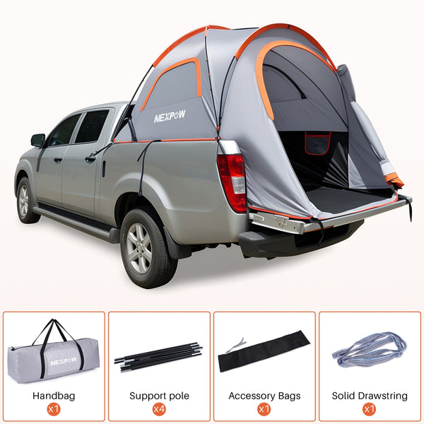 NEXPOW Truck Tent for Camping with Waterproof Rainfly, Double Layer Portable Car Truck Bed Tent