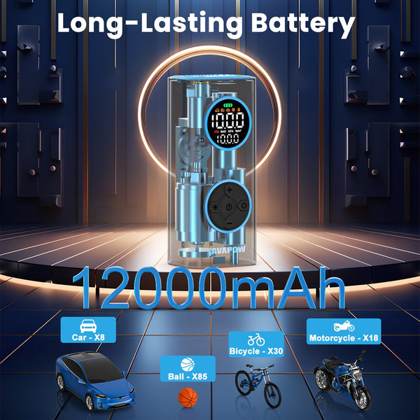 AVAPOW Tire Inflator, Portable Air Compressor 150PSI, with Digital Gauge, Auto Shut-Off, for Car, Bike, Motorcycle Balls