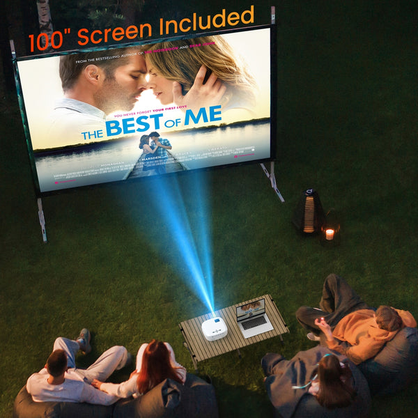 HAPPRUN Projector, with WiFi and Bluetooth,12000L Native 1080P Portable Projector with Screen F5