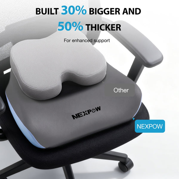 NEXPOW Car Seat Cushion, Large Size Memory Foam Seat Cushion for Driving, Chair Cushion with Non-Slip Design & Washable Cover