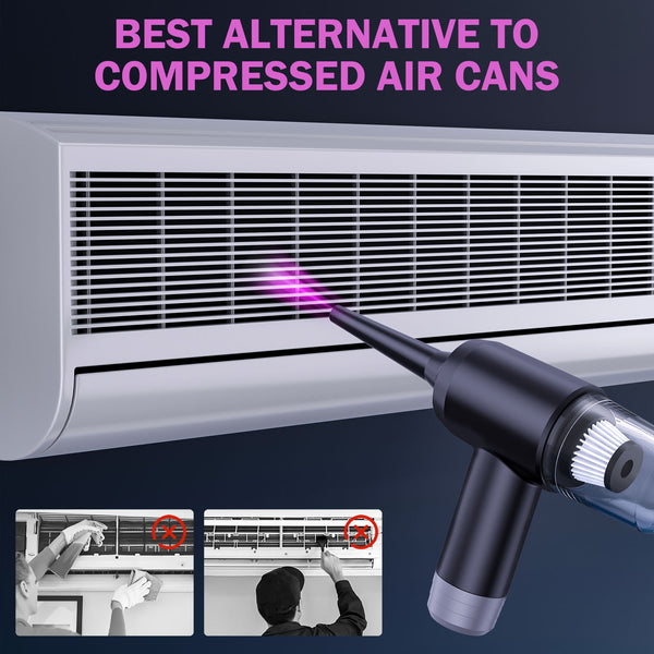 Nexpow Compressed Air Duster 50,000 RPM - USB Rechargeable, Replaces Canned Air Spray for Car & Home, 7 x 6.33 x 2.48 in