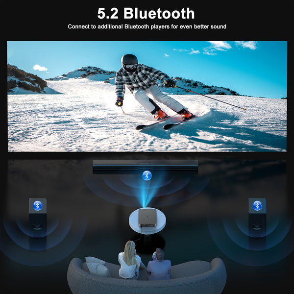 2500 ANSI Lumen Official Netflix Licensed 4K UHD Smart Projector, HAPPRUN Home Theater with Dolby Audio