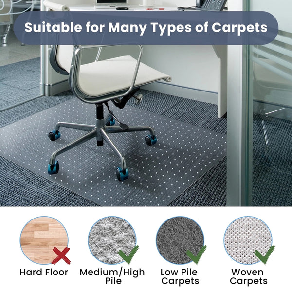 VAVSEA Office Chair Mat for Carpet Floor, Computer Desk Chair Mat, 36" x 48" Heavy Duty Polycarbonate Clear Floor Mat for Home Office