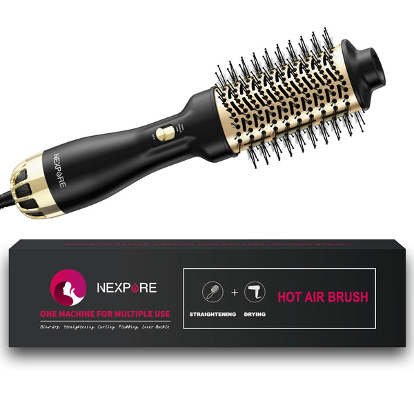 NEXPURE Hair Dryer Brush, 4 in 1 Blow Dryer Brush with Anti-Frizz Ceramic Titanium Barrel Hot Air Brush