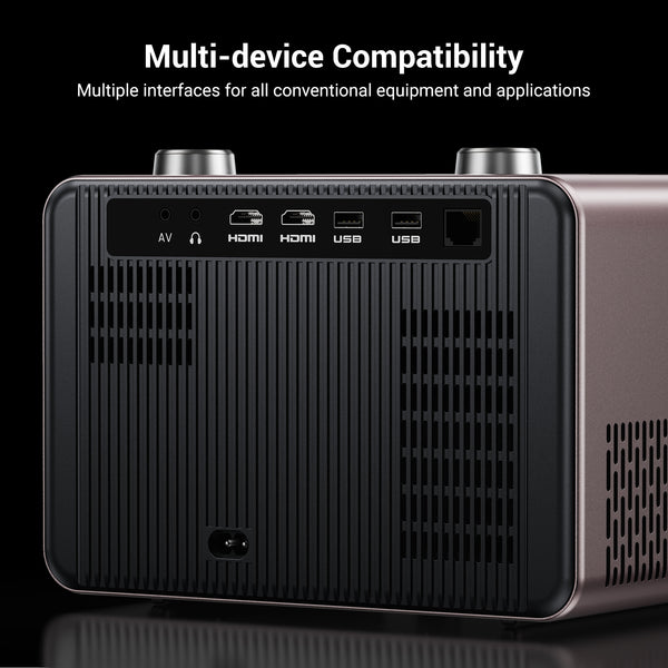 Built-in Streaming App Full HD Smart Projector, HAPPRUN Native 1080P Movie Projector with Auto Focus, WiFi and Bluetooth, 300'' Large screen, Suitable for Home, Outdoor and Indoor