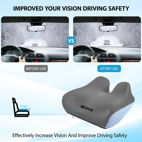 NEXPOW Car Seat Cushion, Large Size Memory Foam Seat Cushion for Driving, Chair Cushion with Non-Slip Design & Washable Cover