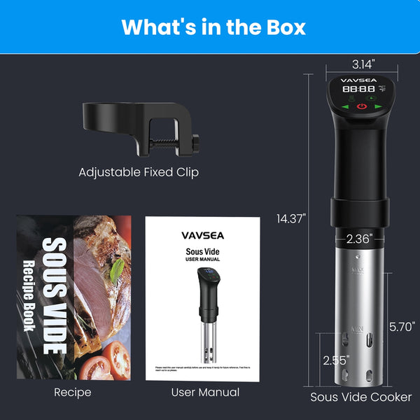 VAVSEA Sous Vide Machines with Digital Touch Screen and Accurate Temperature Time Control
