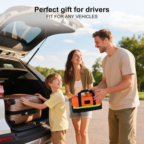 NEXPOW Car Emergency Kit, Roadside Assistance Kit with Jumper Cables, Tow Rope, Shovel, Flashlight for Car, SUV, Truck