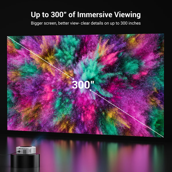 HAPPRUN 1500 ANSI 4K Smart Projector, Netflix Official, WiFi Bluetooth, Auto Focus, Dolby, for Phone/PC/PS5