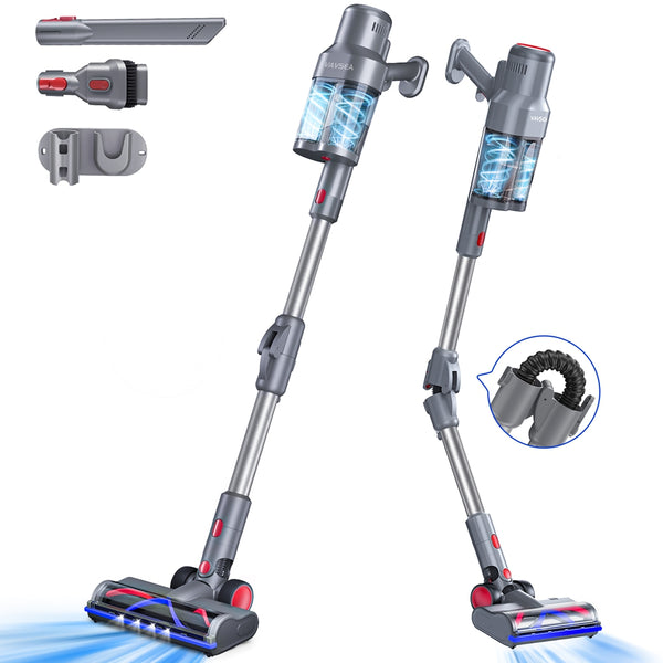 VAVSEA Cordless Vacuum Cleaner with Double Dust Cup, 38KPa Stick Vacuum Cleaners for Carpet, Hard Floor, Pet Hair