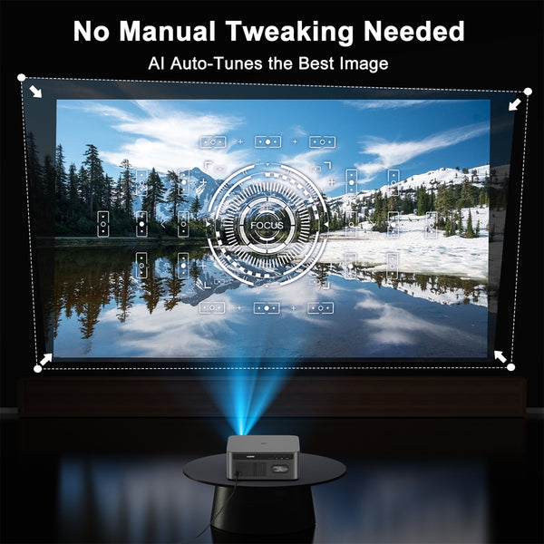 2500 ANSI Lumen Official Netflix Licensed 4K UHD Smart Projector, HAPPRUN Home Theater with Dolby Audio