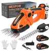 NEXPOW 24V Cordless Hedge Trimmer – 2-in-1 Grass Shears, Dual Batteries, Lightweight & Powerful (Orange)