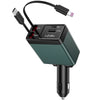 NEXPOW Car Charger Adapter,150W Fast Charger 4 in 1 Car Phone Charger with Cables(2.6ft),180° Adjustable