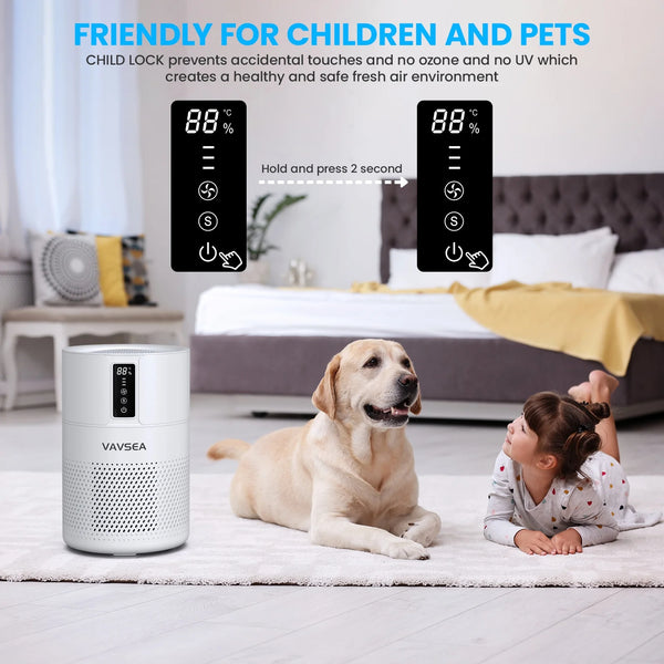 VAVSEA Air Purifier, HEPA Air Filter for Home Large Room up to 600 Sqft, Air Cleaner for Pet Hair