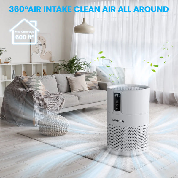 VAVSEA Air Purifier, HEPA Air Filter for Home Large Room up to 600 Sqft, Air Cleaner for Pet Hair