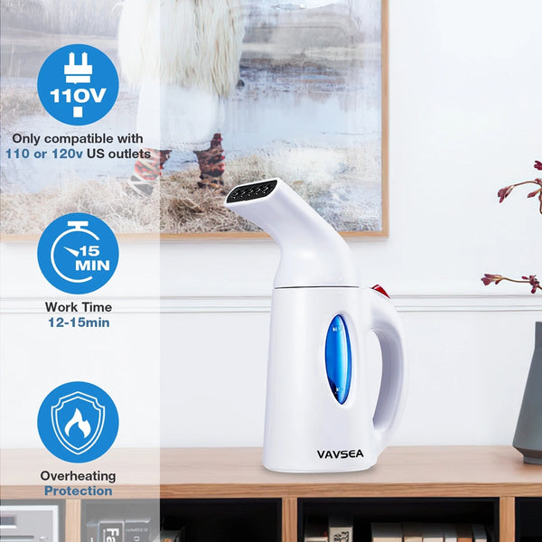 VAVSEA Steamer for Clothes, Portable Garment Steamer, Wrinkles/ Steam/ Soften/ Clean/ Sterilize