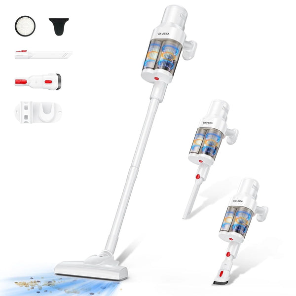 VAVSEA Corded Vacuum Cleaner with 800ML Double Dust Cup Lightweight 16Kpa 600W Powerful Suction Stick Vacuum